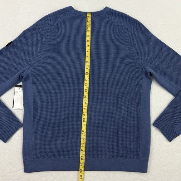 Rhone Walden Wool Cashmere Sweater Men’s Large Blue Horizon Marle NWT $178 - Picture 6 of 13